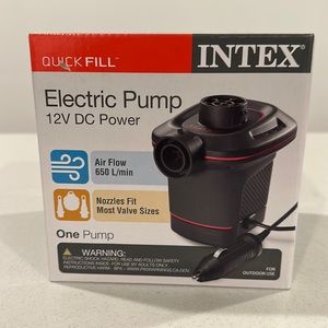 Intex Quick Fill DC Electric Air Pump 12V Car Plug Max Air Flow Inflator NEW